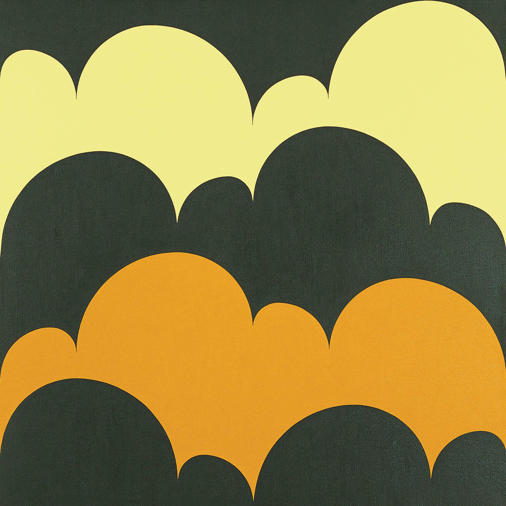 Le curve di Verena Loewensberg contribuirono a farla evolvere più di altre personalità artistiche del Concretismo, concentrate sui quadrati, spingendola verso la Pop Art e la Op Art. "Senza Titolo", del 1969.