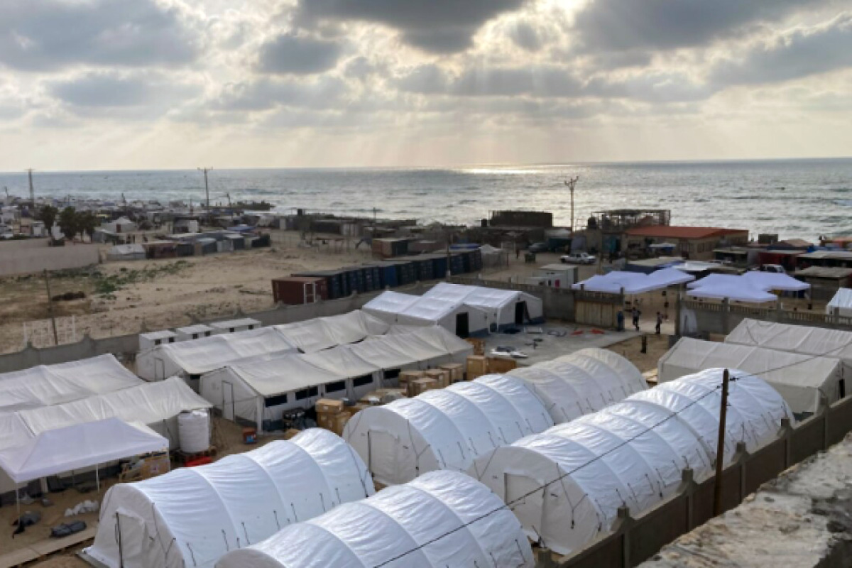 tent hospital beside the sea