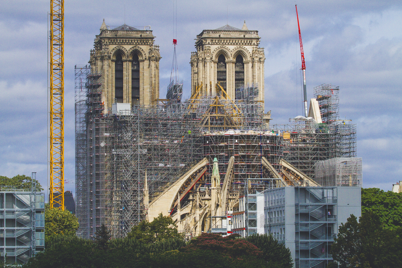 Restauration de la cathédrale Notre-Dame, à la mi-juillet 2023.