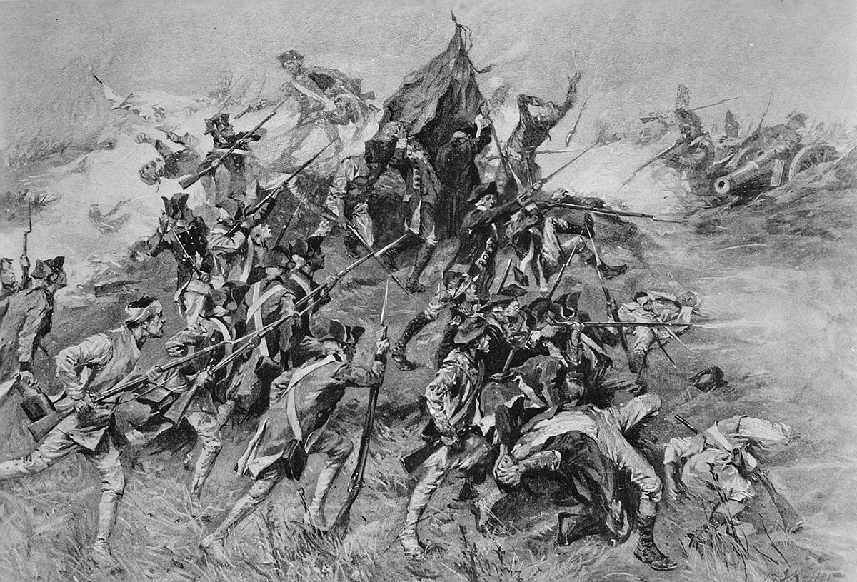 Осада Саванны* (Siege of Savannah) или Второе сражение за Саванну (Second Battle of Savannah) кисти американского художника Артура Игнациуса Келлера (Arthur Ignatius Keller, 1866-1925).