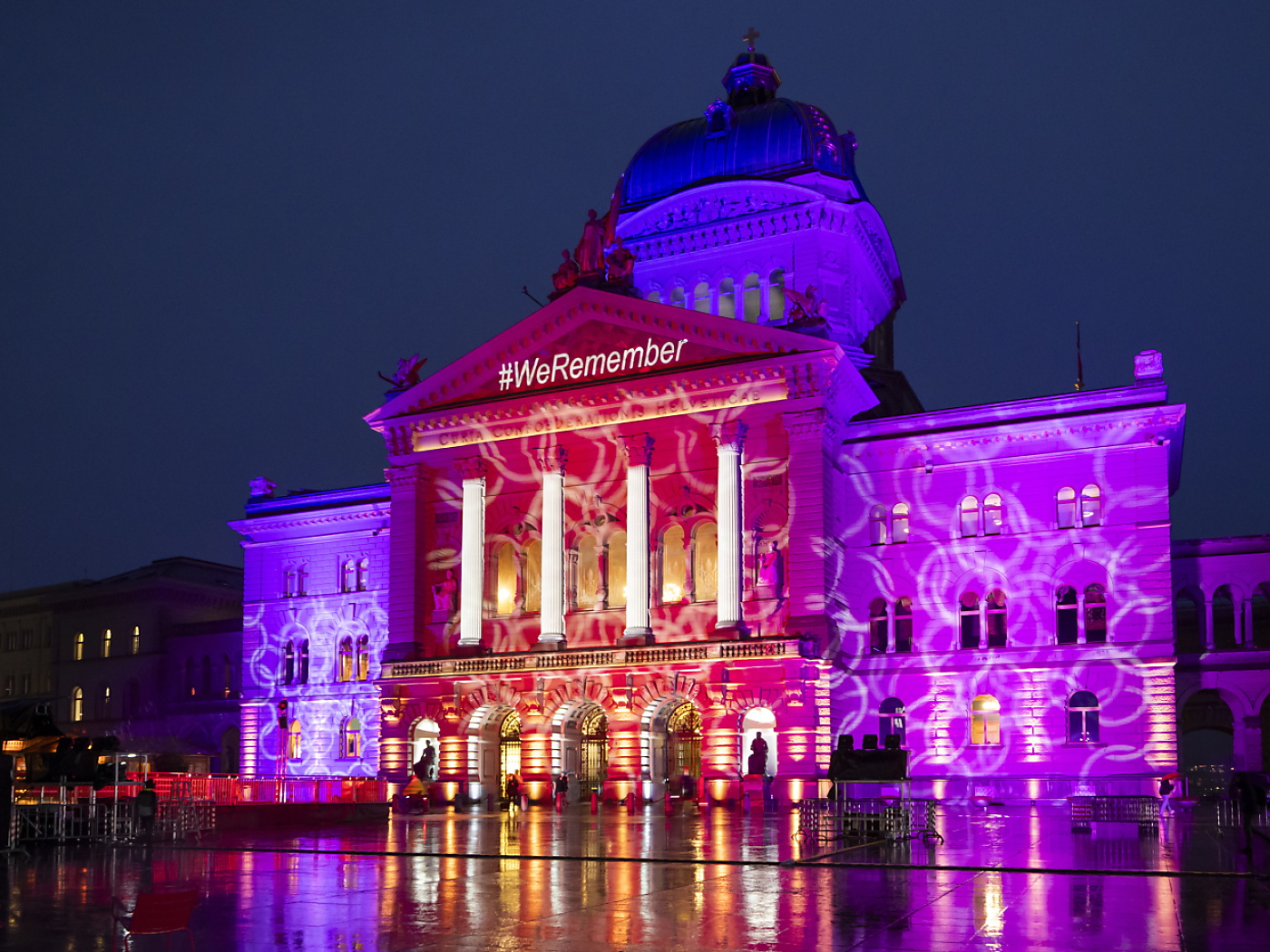 Federal Palace lights up 80 years after the liberation of Auschwitz concentration camp