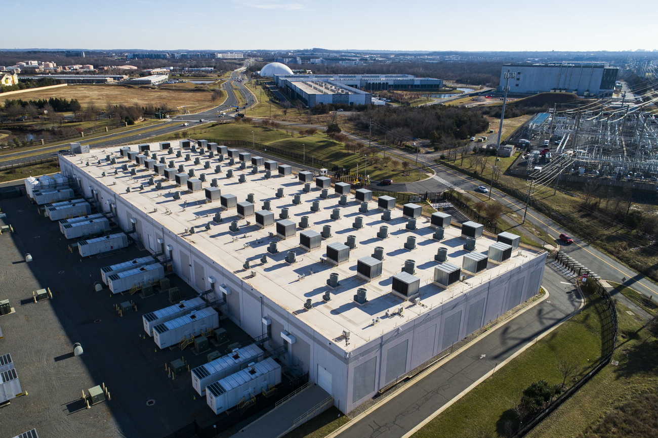 aerial view of a data centre