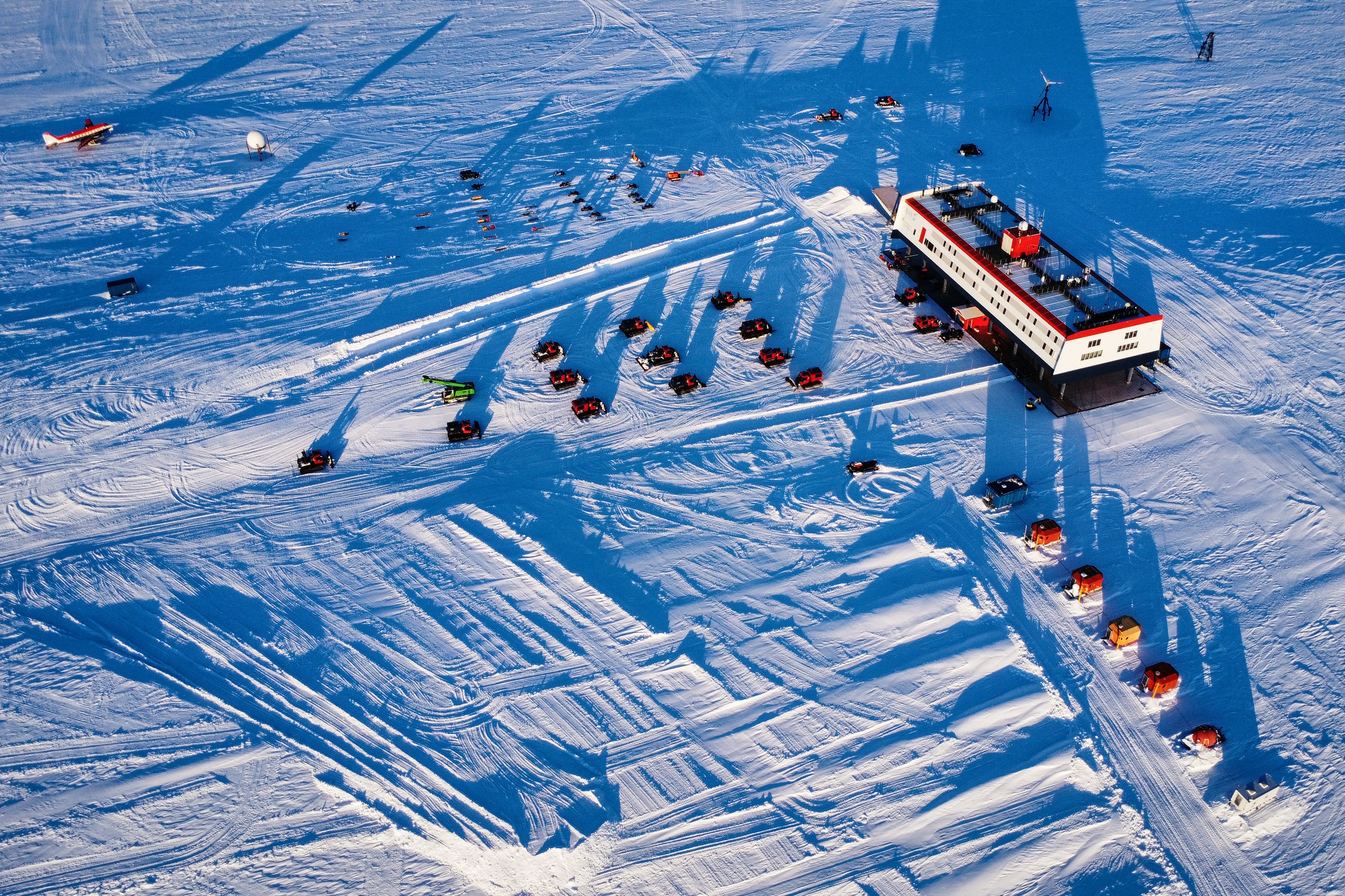 Luftaufnahme der Polarstation Neumayer III