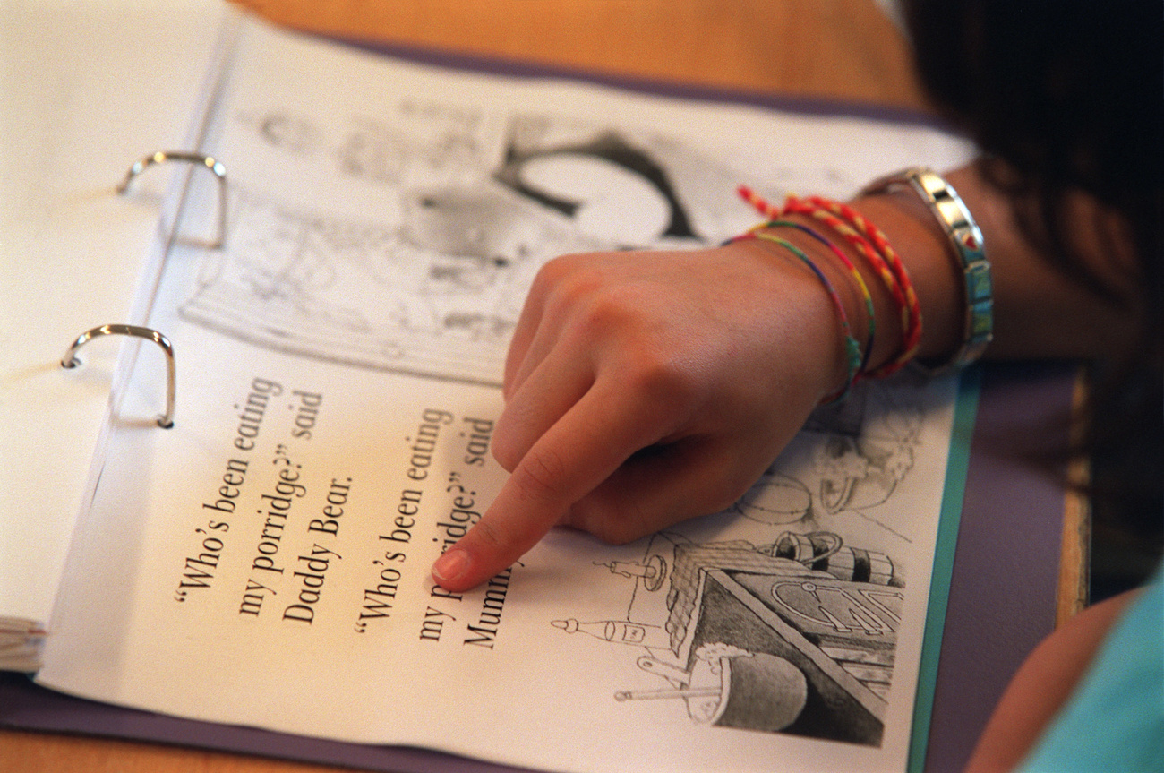 Young person learning English