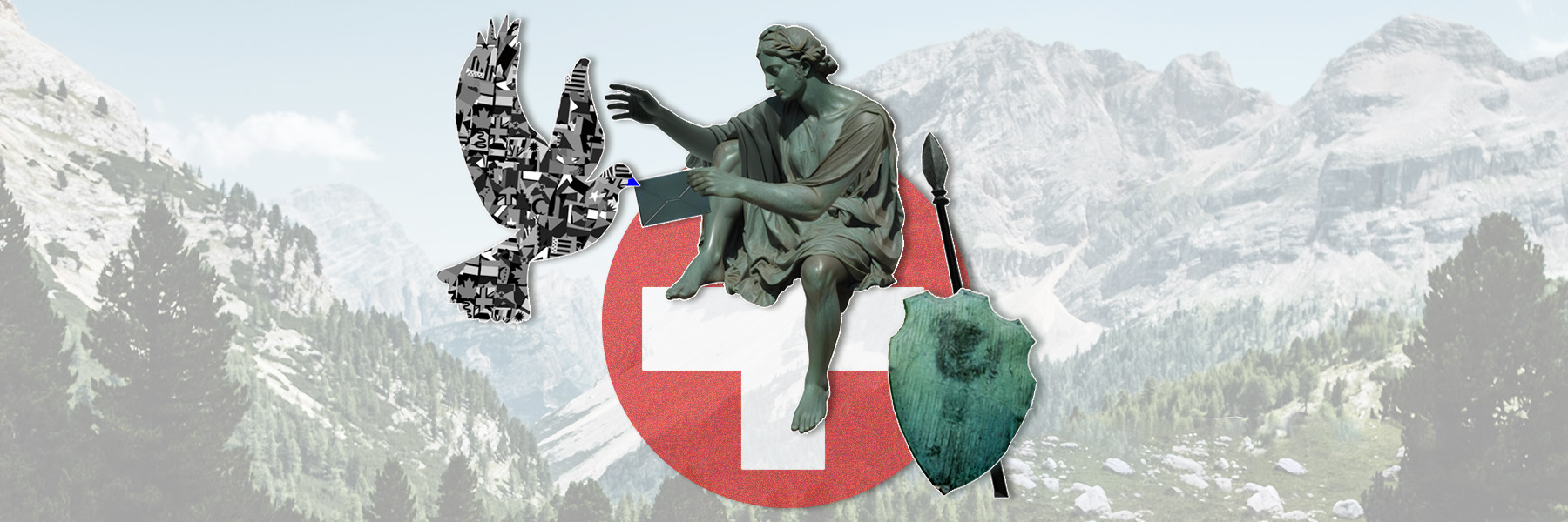 Illustration Helvetia avec une colombe