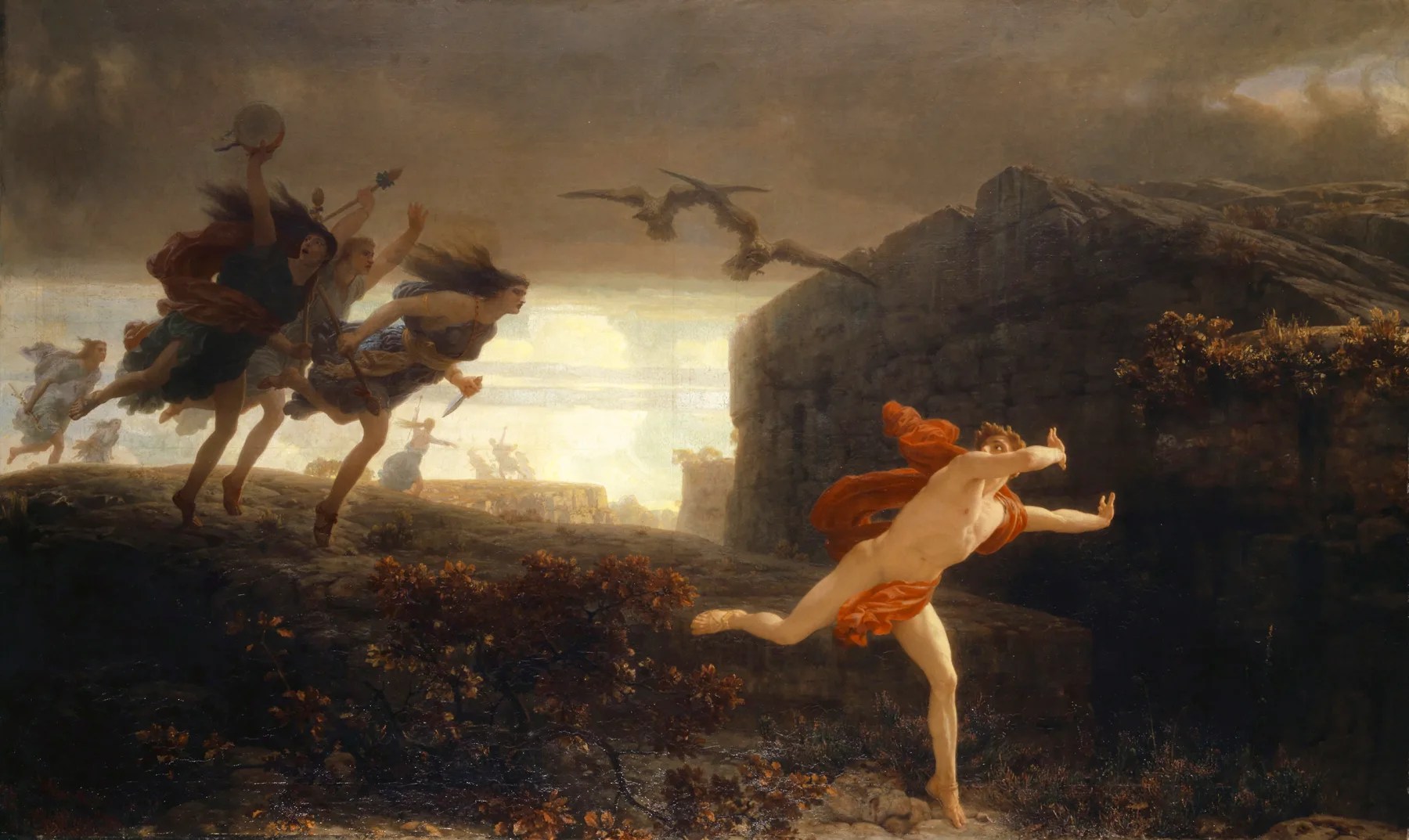 Charles Gleyre, «Penthée poursuivi par les Ménades», 1864.