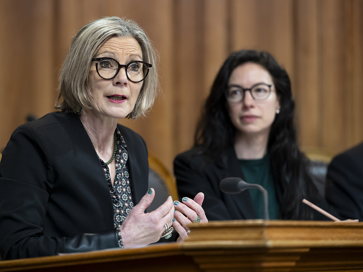 Le consigliere di Stato Maya Graf e Céline Vara.