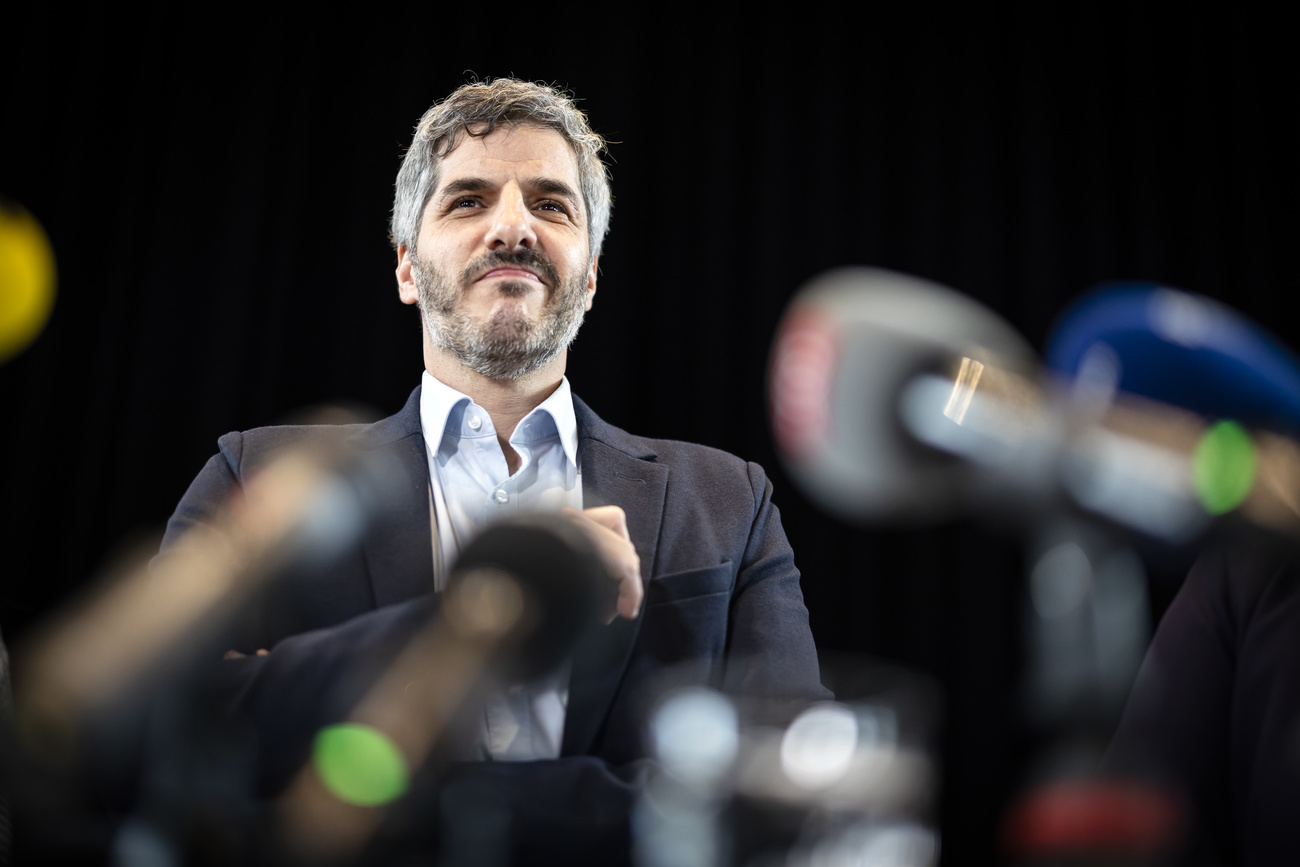 Simon Stocker addresses the media following the Federal Supreme Court judgement.