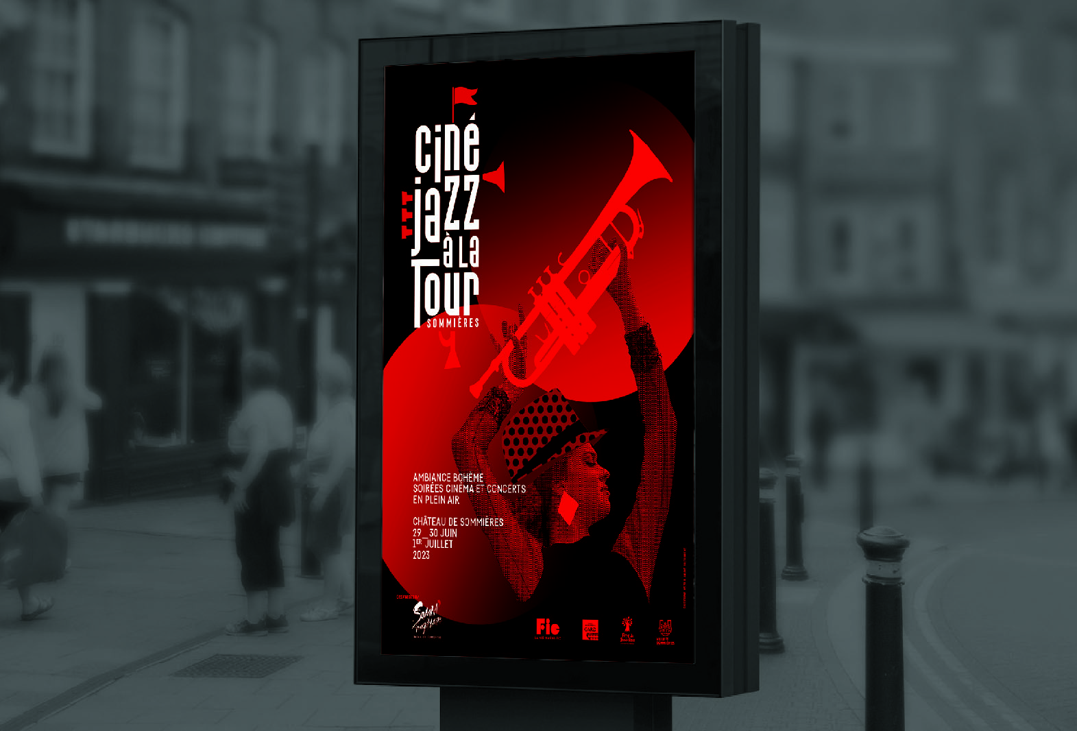 Plakat in rot und schwarz gehalten