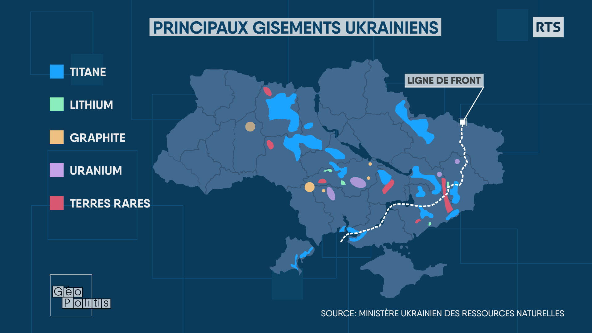infographie sur la présence de minéraux en Ukraine