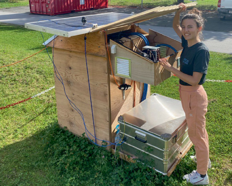Elizaveta Sharaborova's novel solution comprises cooling pipes buried shallow underground connected to a solar-powered heat pump to create a sub-freezing layer.