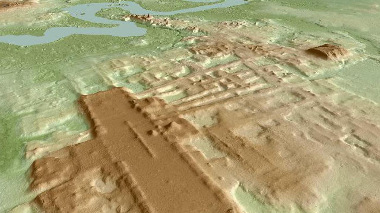 immagine lidar di un complesso maya in messico