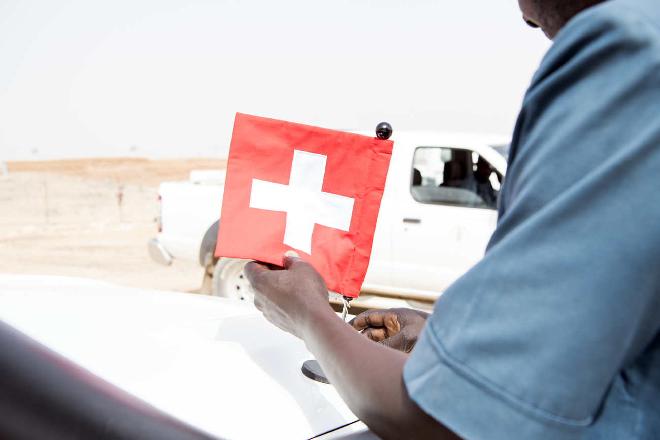 A car in Niger is decorated for an official visit from Switzerland in 2017.
