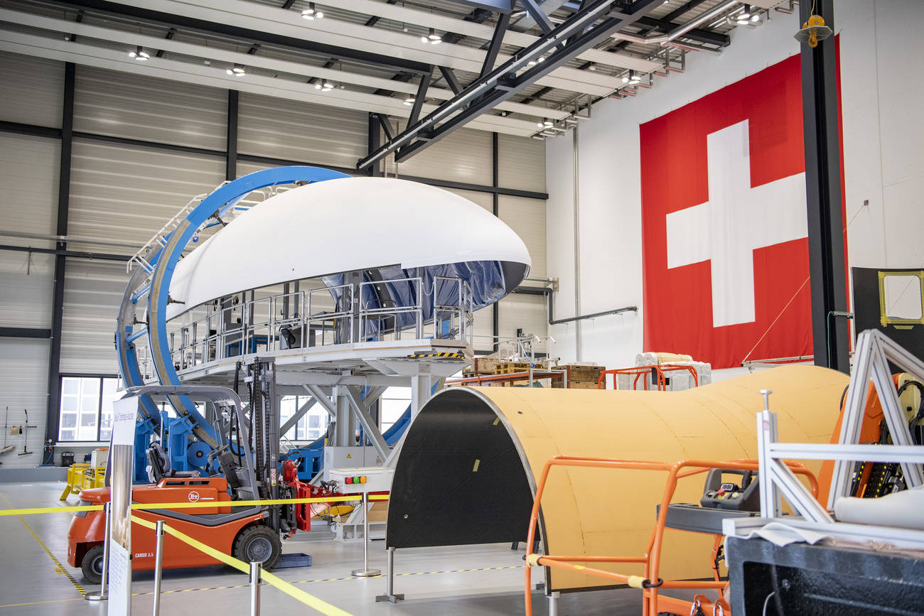 'Normally, a Swiss state-owned company is a reputable partner you trust,' said General Atomics Europe (GAE) CEO Harald Robl to SRF. Pictured above: rocket parts and rocket tips are manufactured in a Ruag International production hall in Emmen in September 2020.