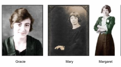 Gracie, Mary und Margaret were taken from their mother in Scotland in 1910.