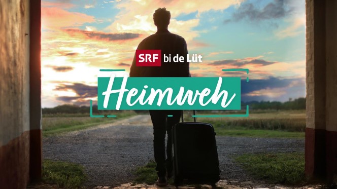 Symbolbild mit Anschrift "SRF bi de Lüt – Heimweh"