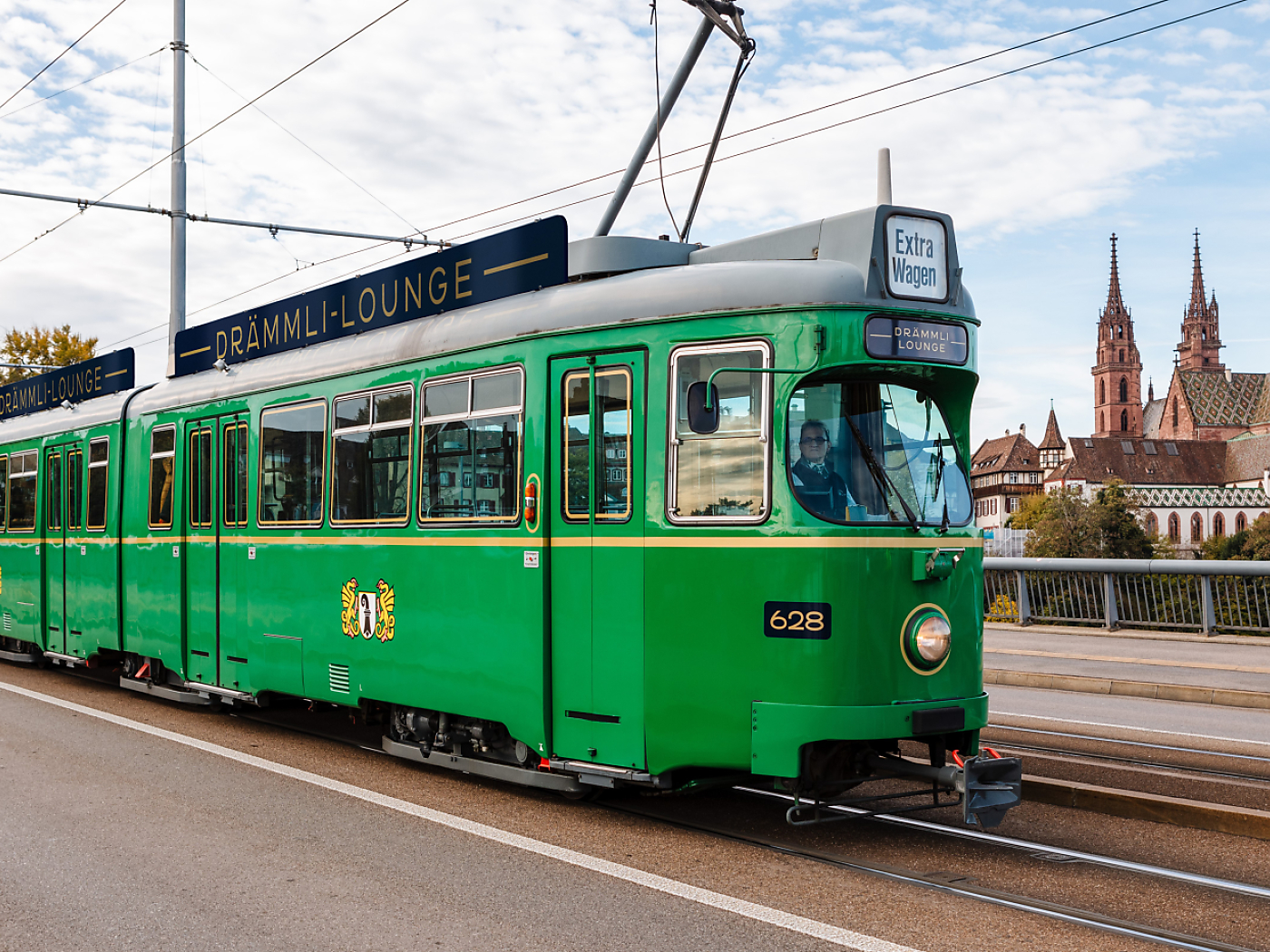 Karaoke tram runs through Basel during the ESC