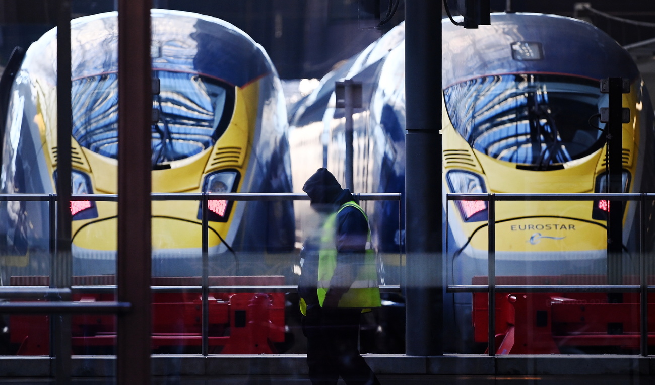 Eurostar trains at London’s St Pancras station.
