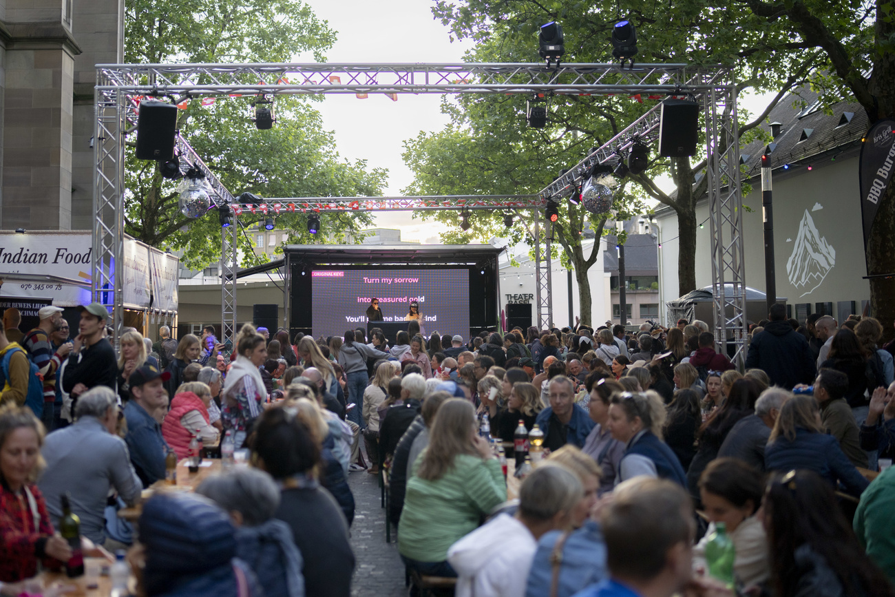 people at a karaoke event