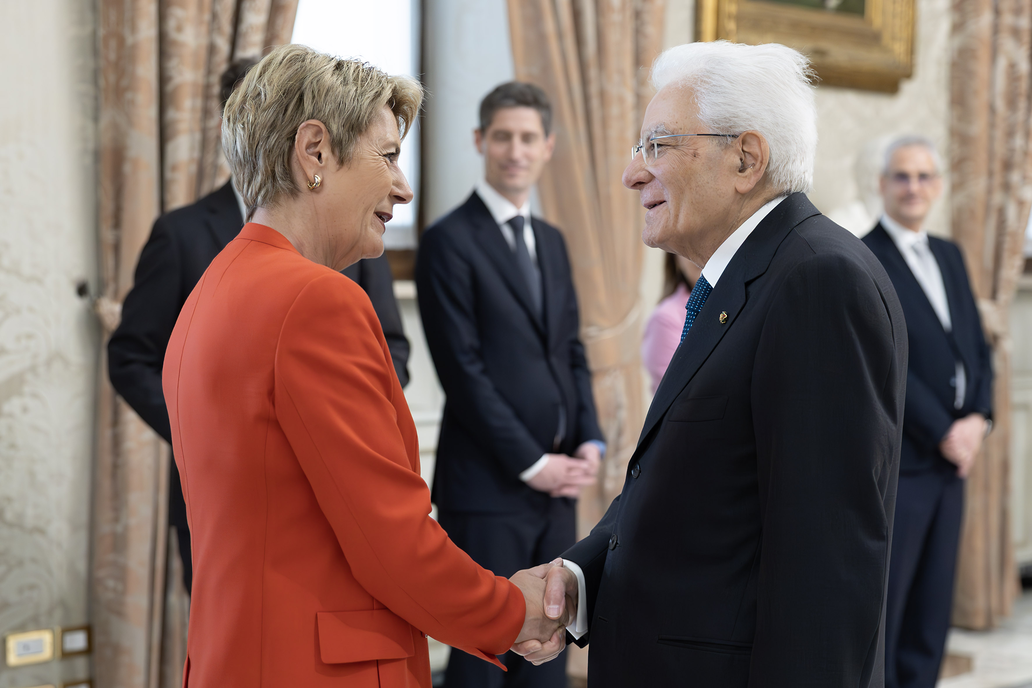 Il Presidente della Repubblica Sergio Mattarella incontra Karin Keller-Sutter, Presidente della Confederazione Svizzera.