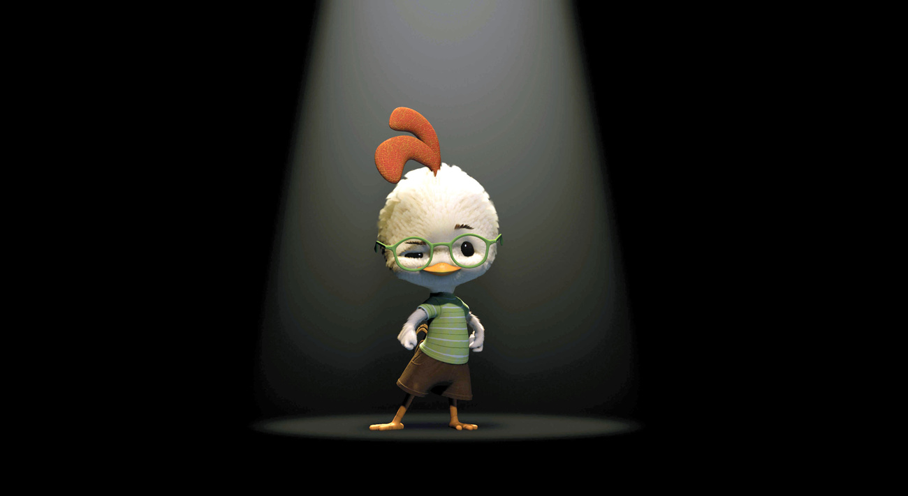 Ein animiertes Huhn mit Brille