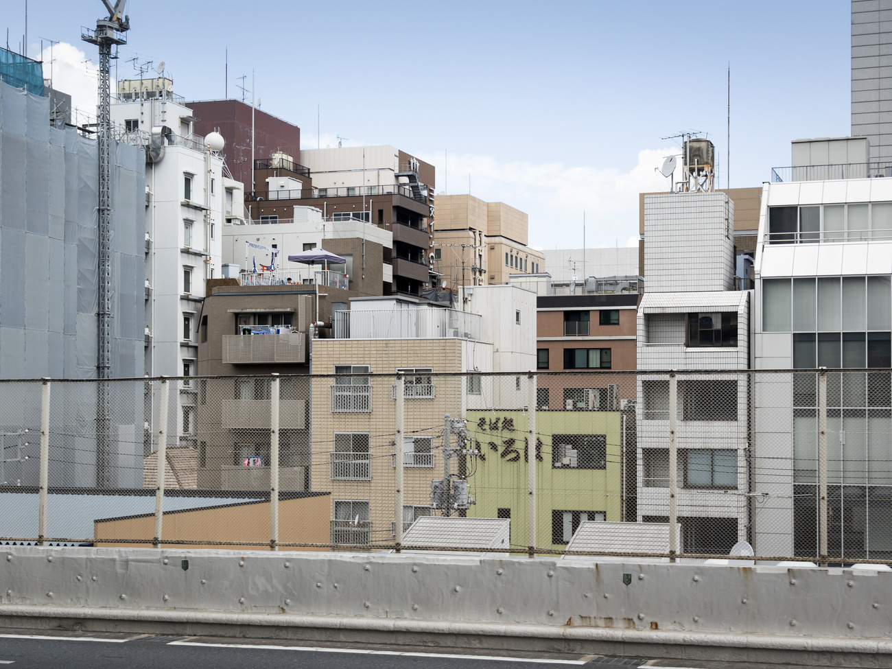 Tightly packed buildings in Tokyo.