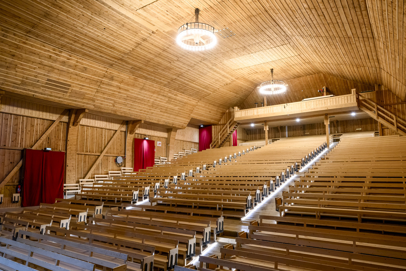 The interior of the main hall.