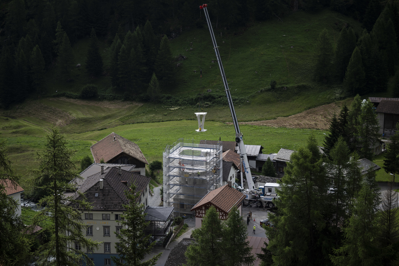 A view of the construction site from above.