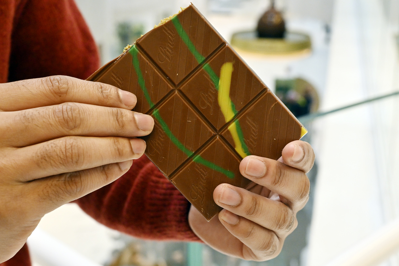 A limited edition of 500 bars of Lindt's Dubai chocolate went on sale at the Lindt Museum in Kilchberg on November 16, 2024.