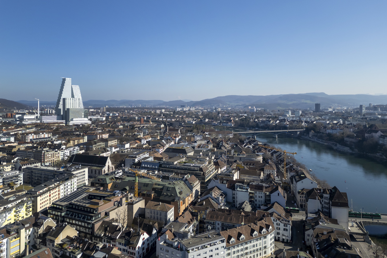 Aerial view of the city of Basel.