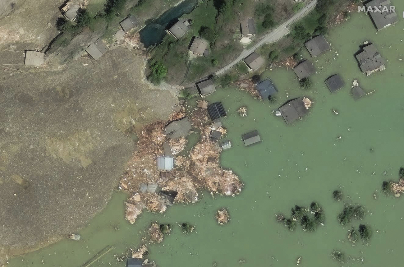 Satellite view of Blatten.