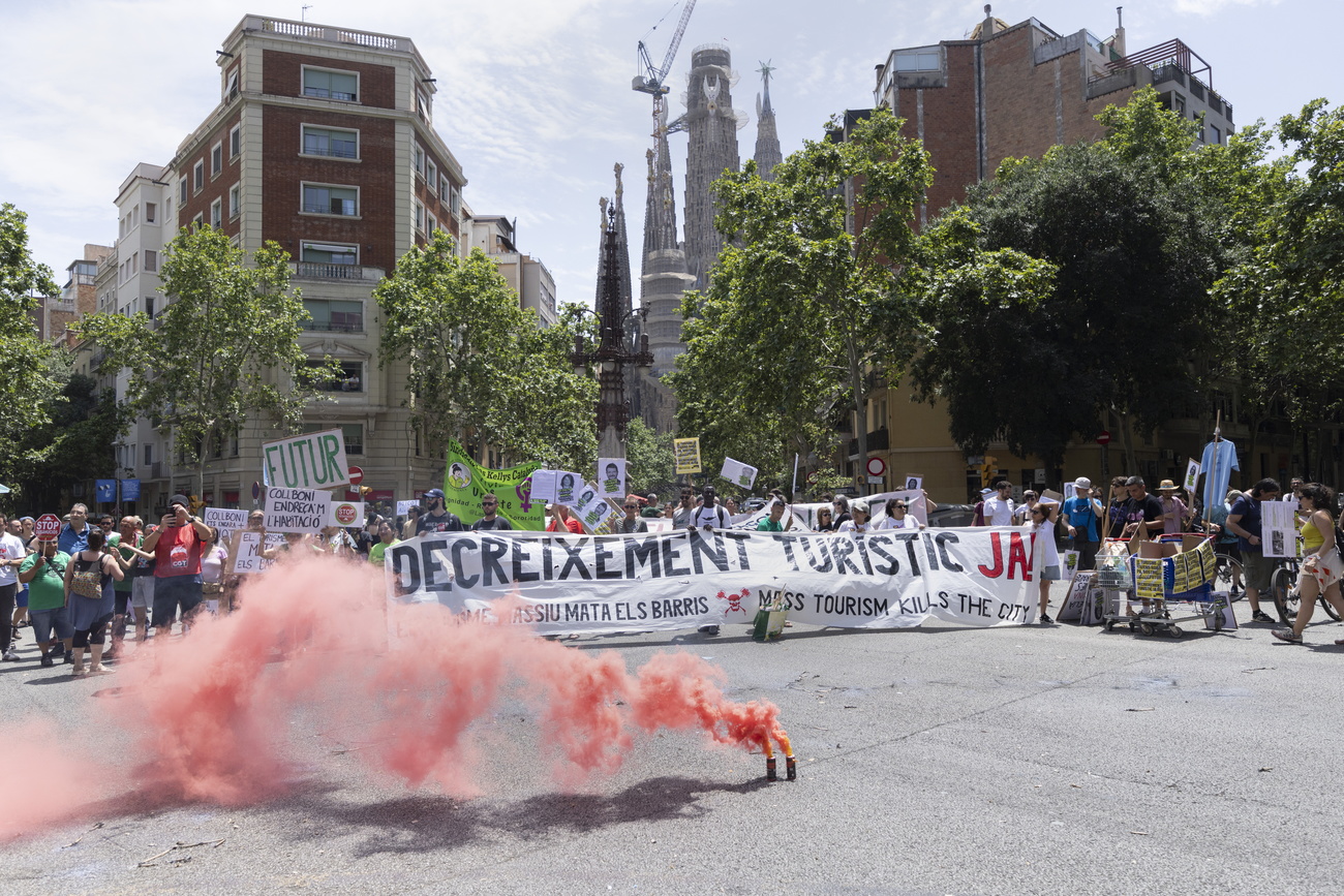 Protests on the streets of Barcelona.