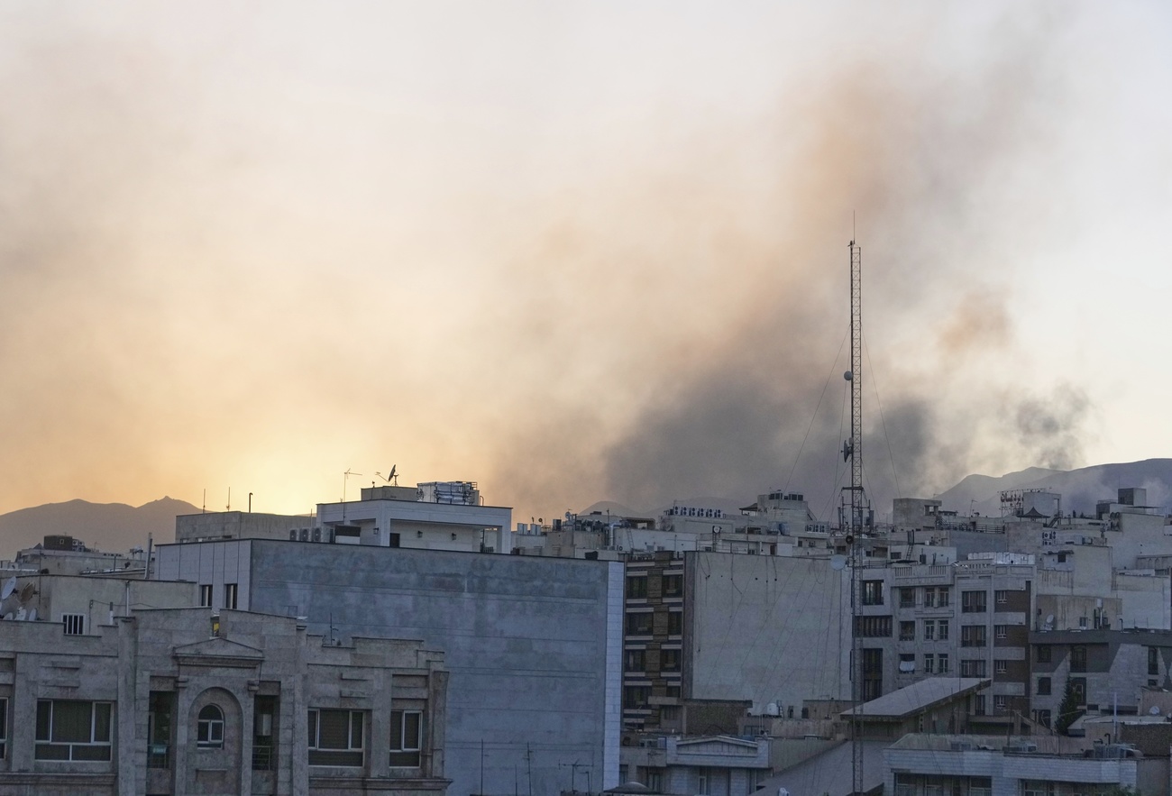 smoke above building
