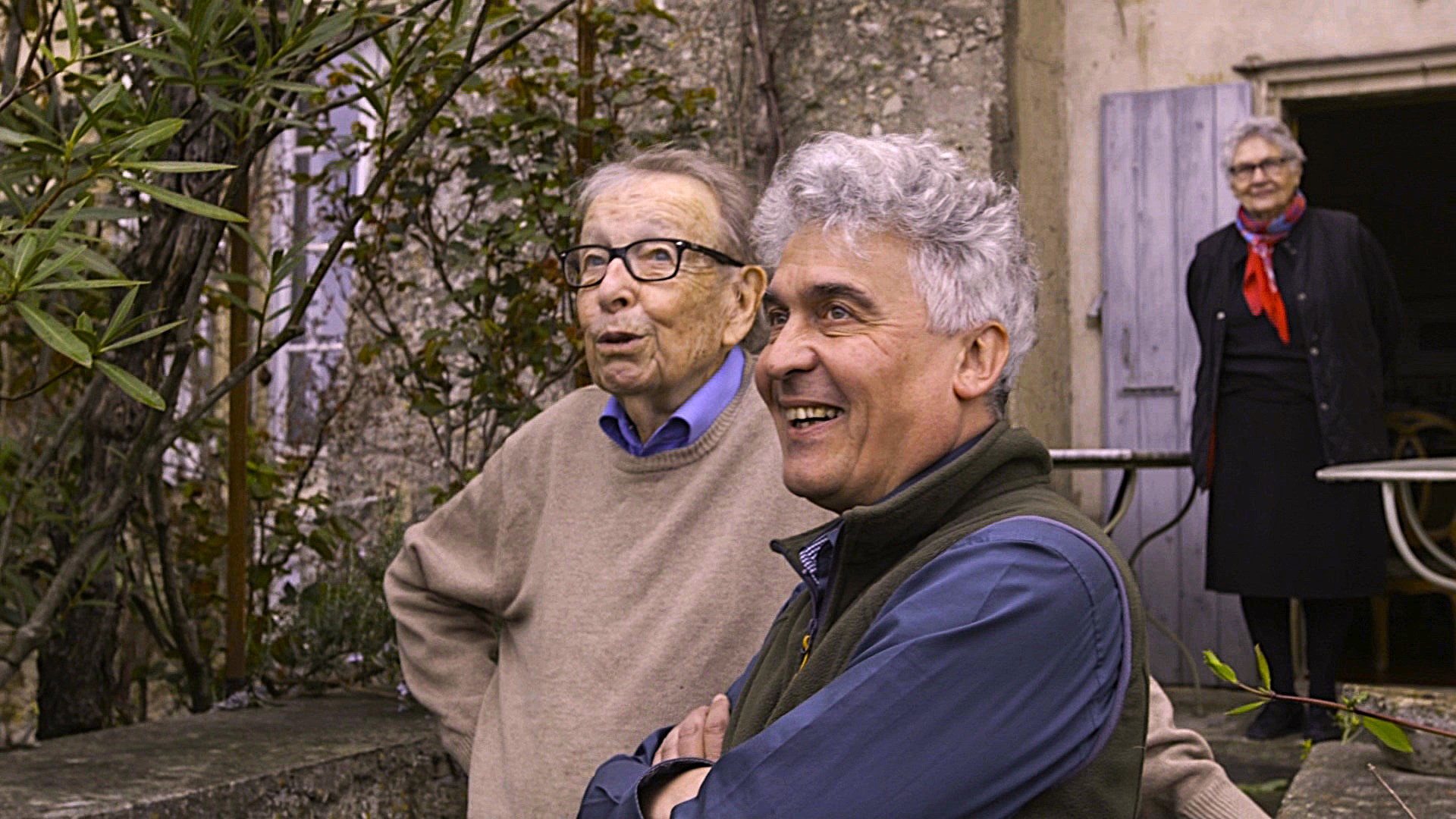 Philippe Jaccottet en compagnie du poète tessinois Fabio Pusterla.