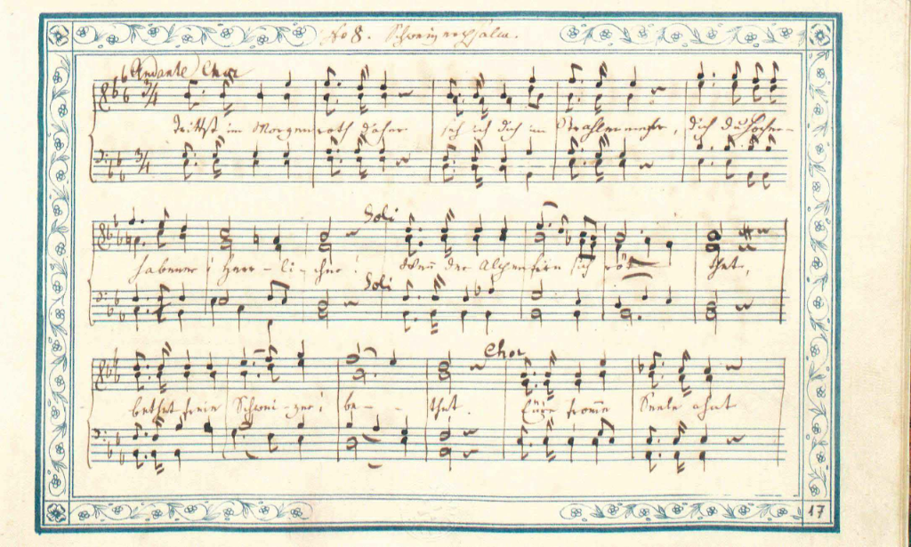 The score of the Swiss Psalm kept at the National Library in Bern.