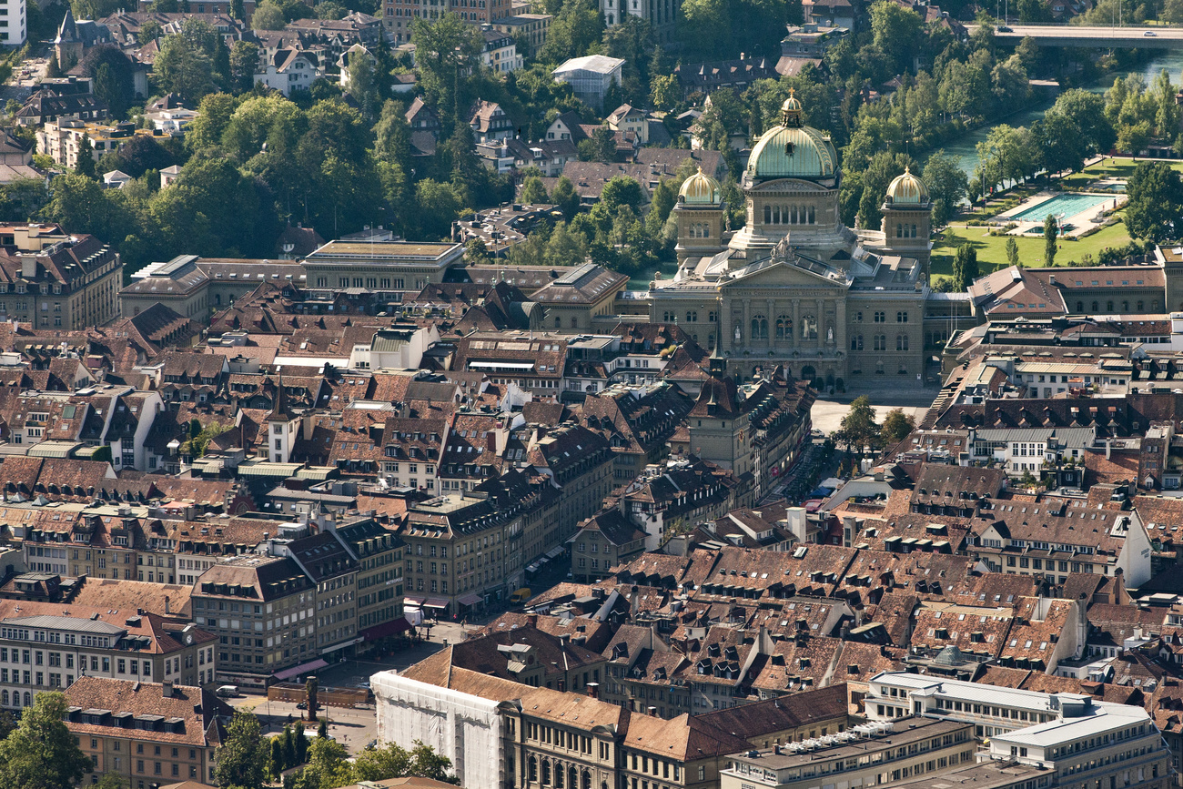 Aerial view of the Swiss capital Bern.
