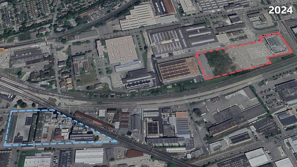 aerial view of building site