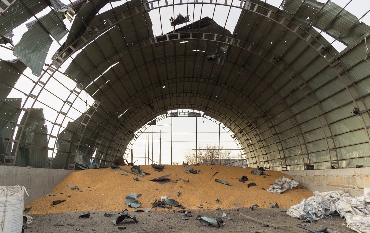 Ukraine grain store damaged