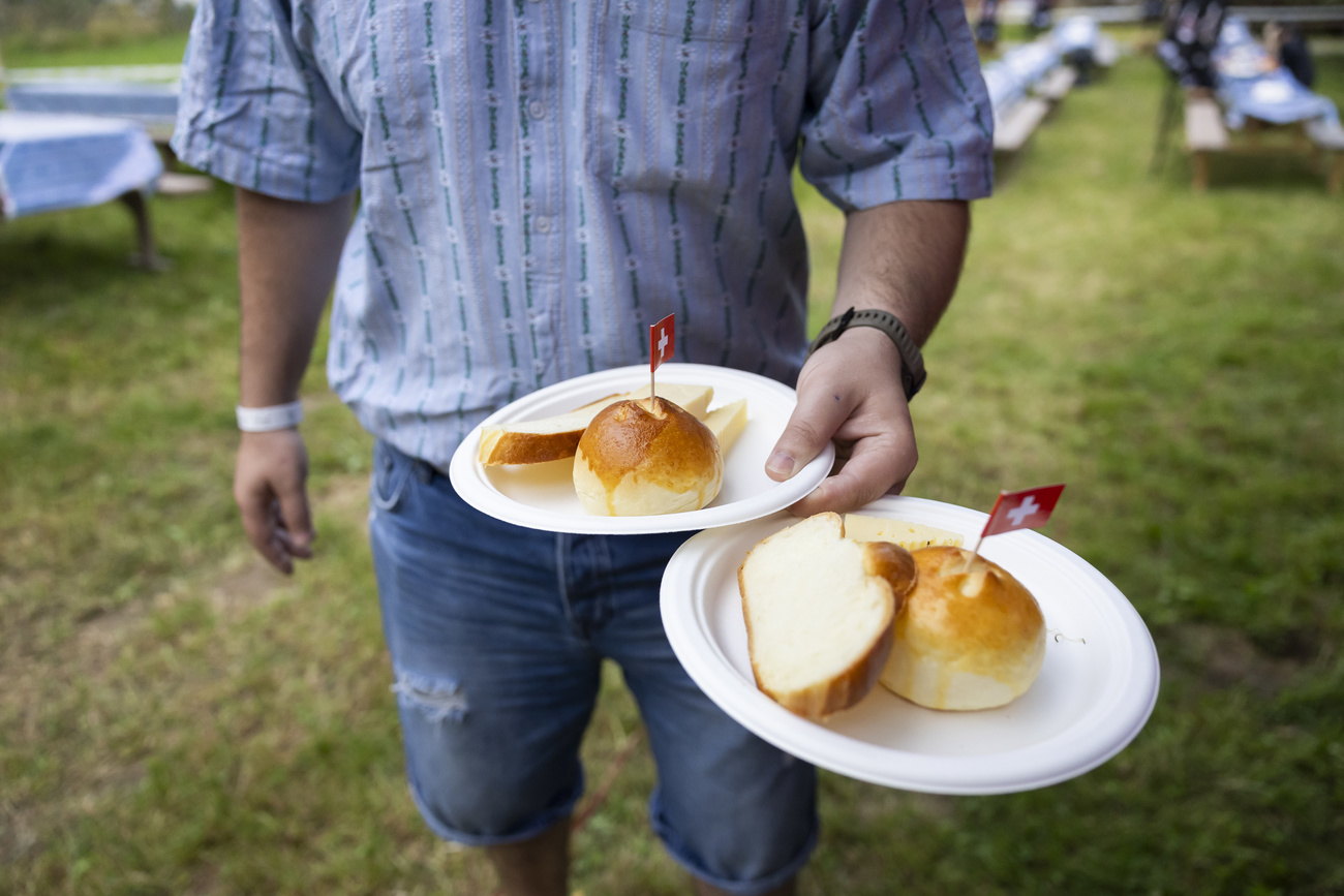 bread with swiss flag in it