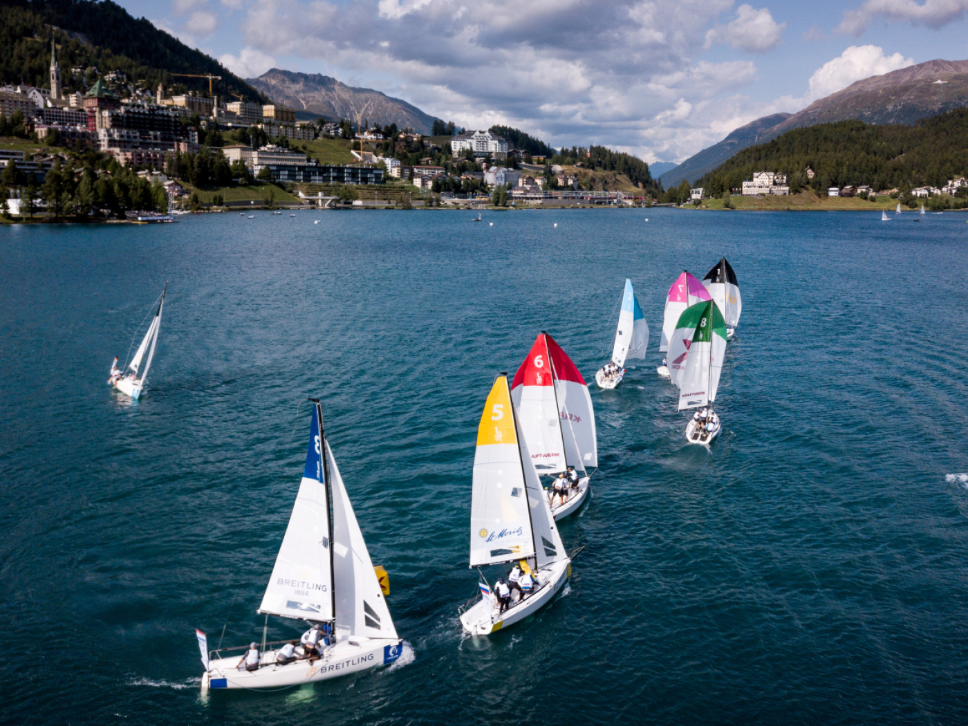 barche a vela sul lago di st mortiz