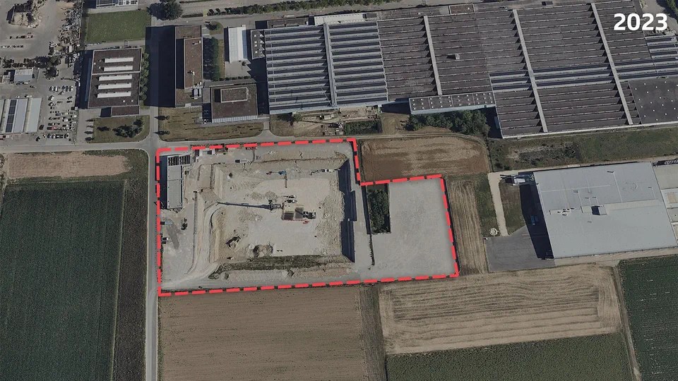 aerial view of building site