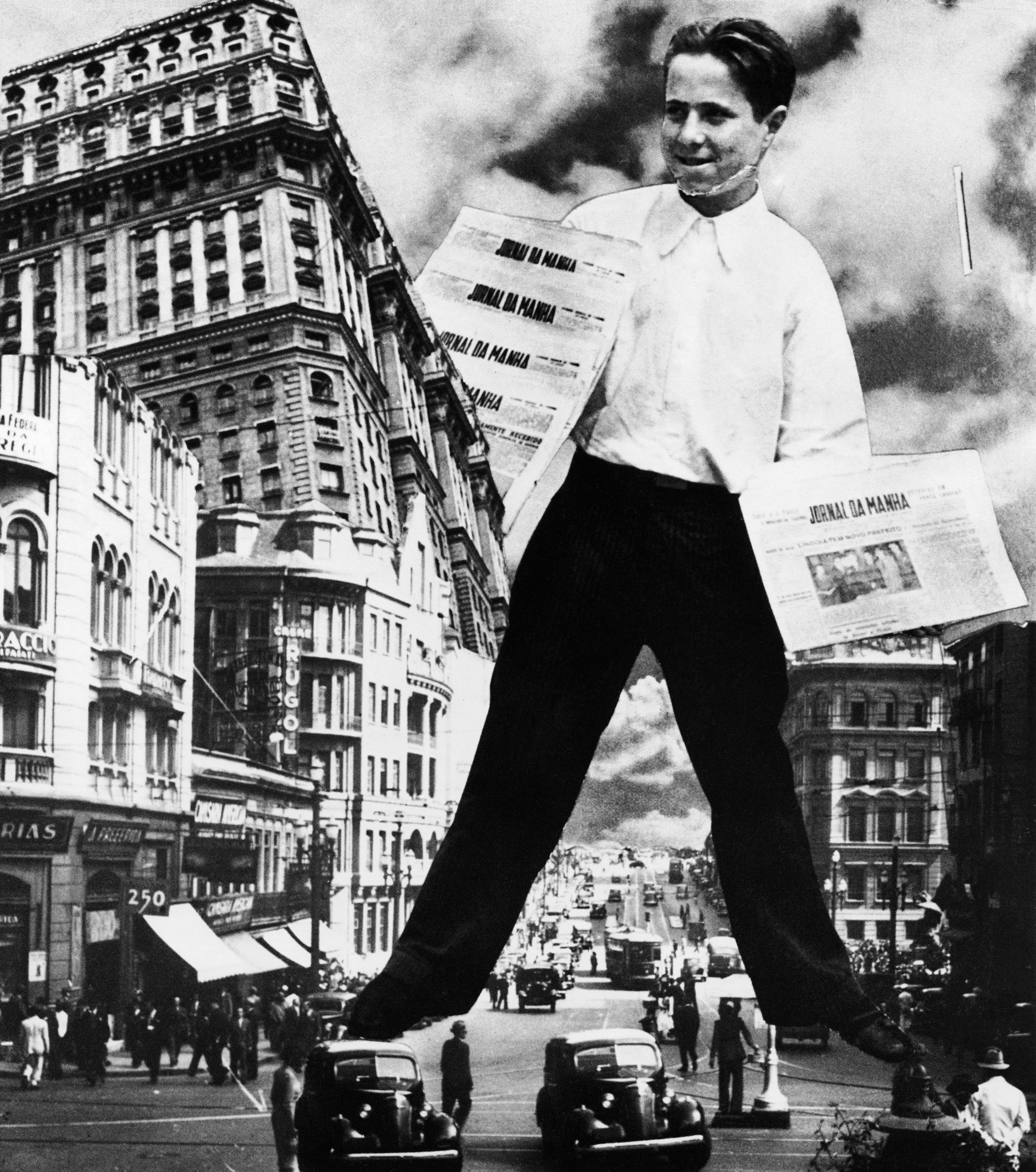 Modernist vein: Newspaper boy, photomontage, 1940.
