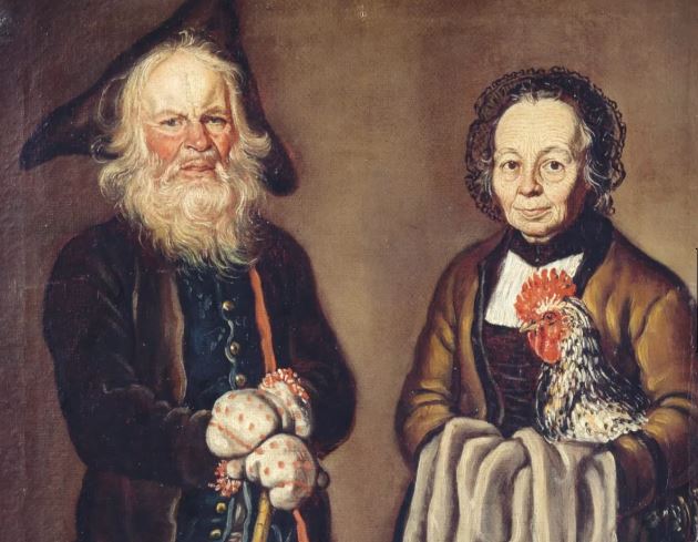 Йозеф Райнхард, картина «Hanss Bat vom Mützigen (в возрасте 9[0] лет), Frau Anna Lory, im Canton Bern», 1790 год.