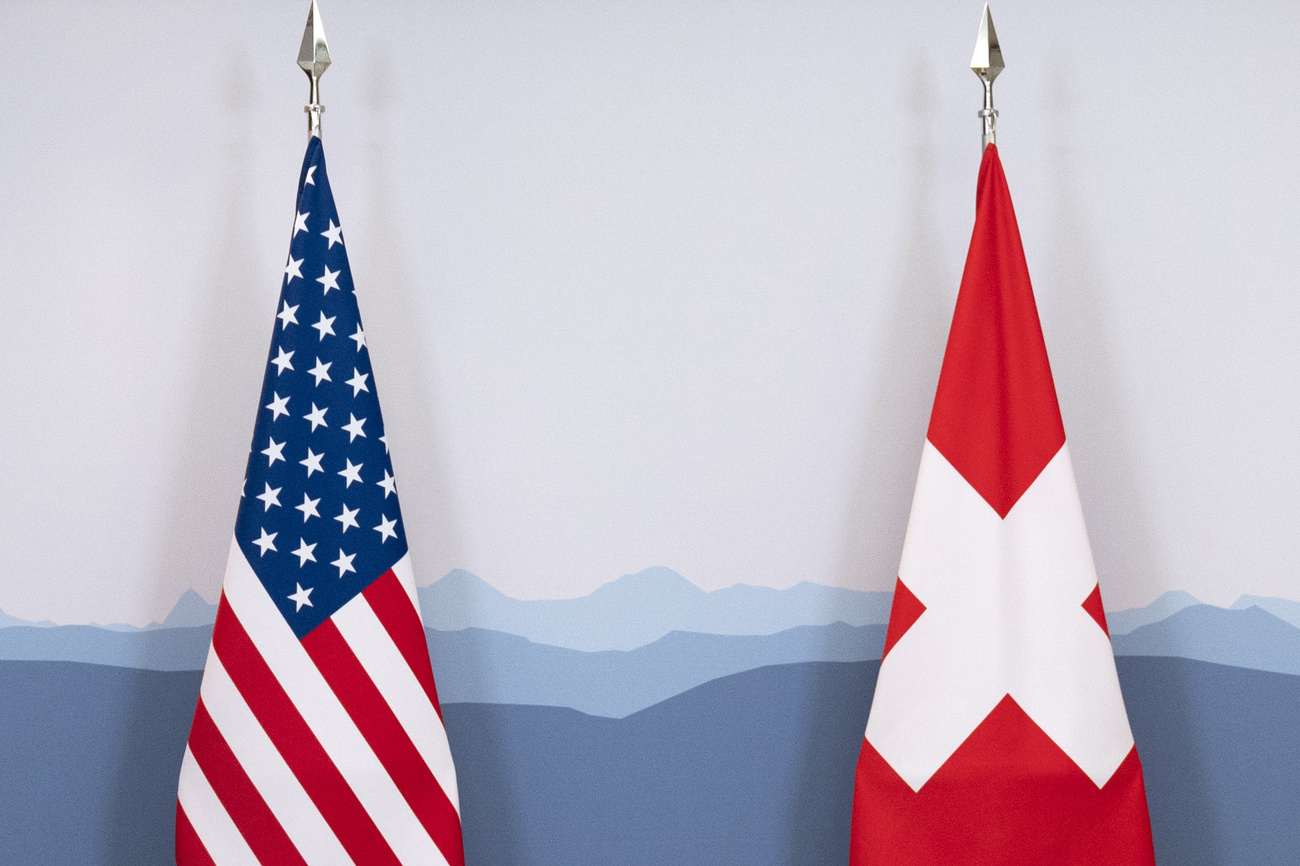 US and Swiss flags