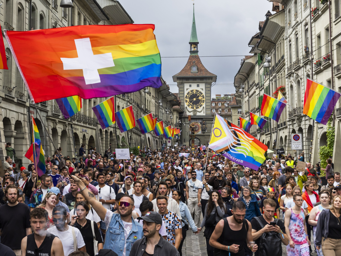 Thousands of people celebrate a colourful Pride in Bern