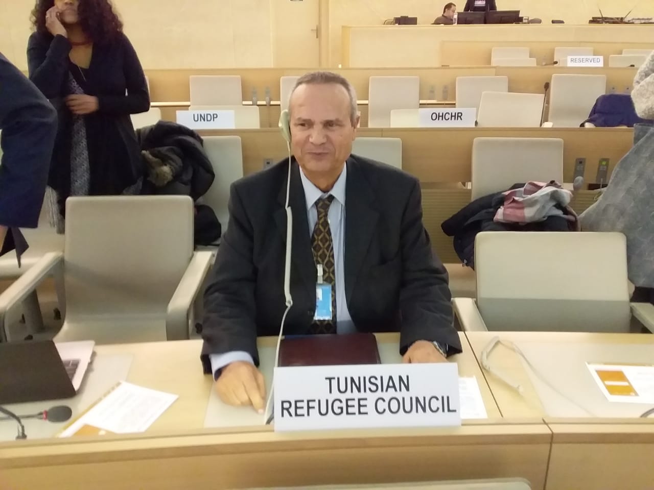 Mustapha Djemali represents his organisation, the Tunisian Refugee Council.