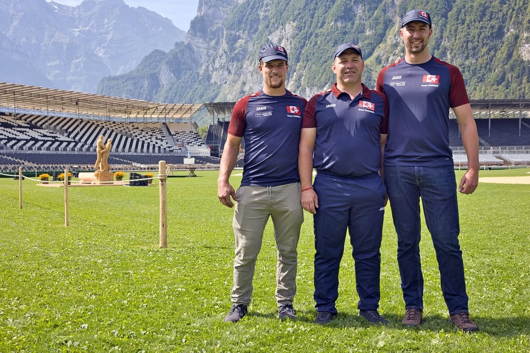 Extra fürs ESAF 2025 angereist: Zwei Schwinger aus Kanada mit Ihrem Betreuer in Mollis.
