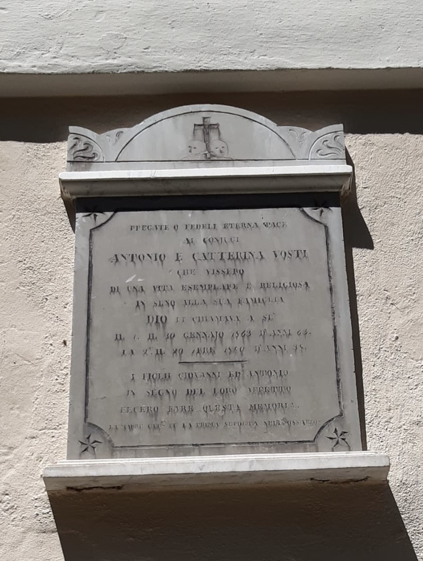 White grave on a wall