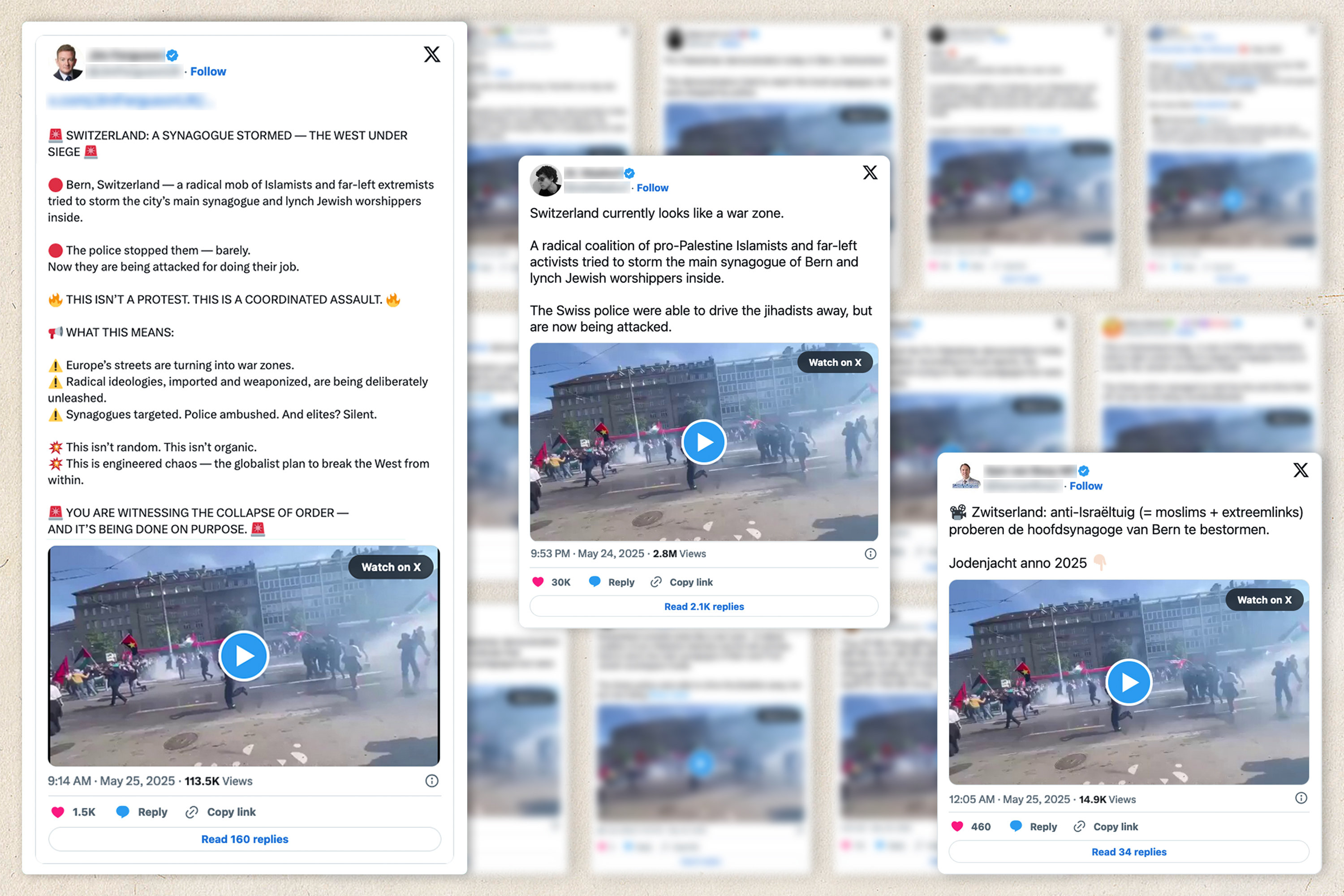 Collage von X-Posts