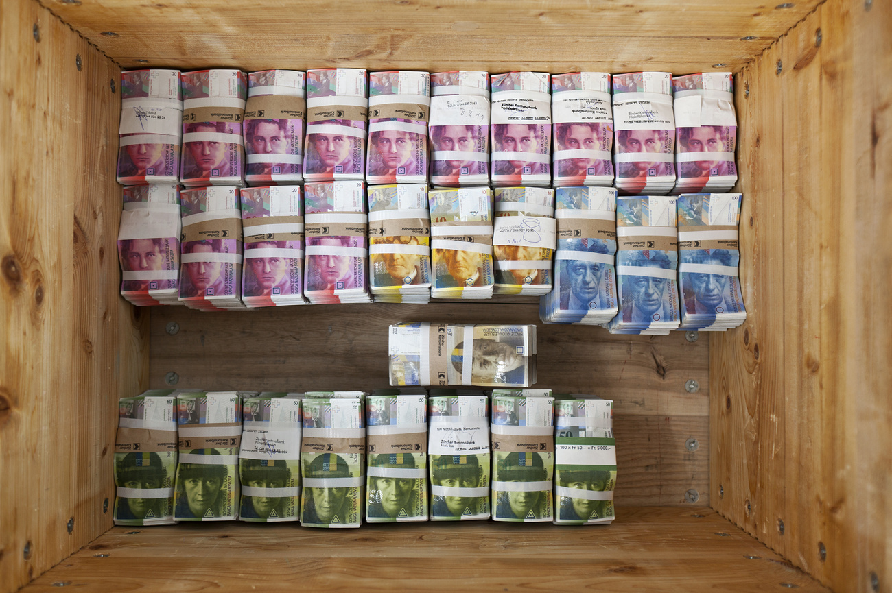 bündelweise Schweizer-Franken-Noten